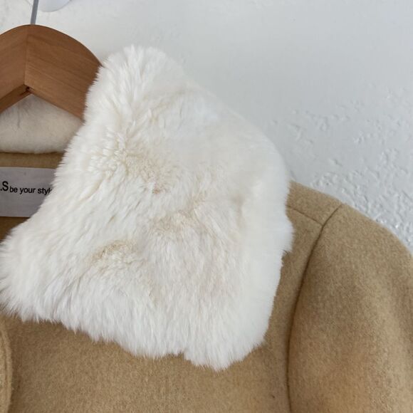 K.S. Be Your Style Pea Coat Baloon Sleeves Yellow Size 7 - Picture 2 of 5